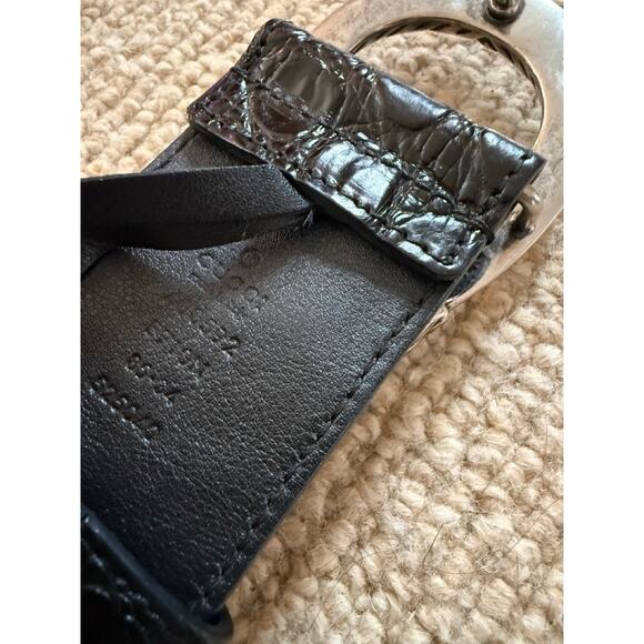 GUCCI Dionysus Black Croc Embossed Leather Belt Large Silver Womens main image 5